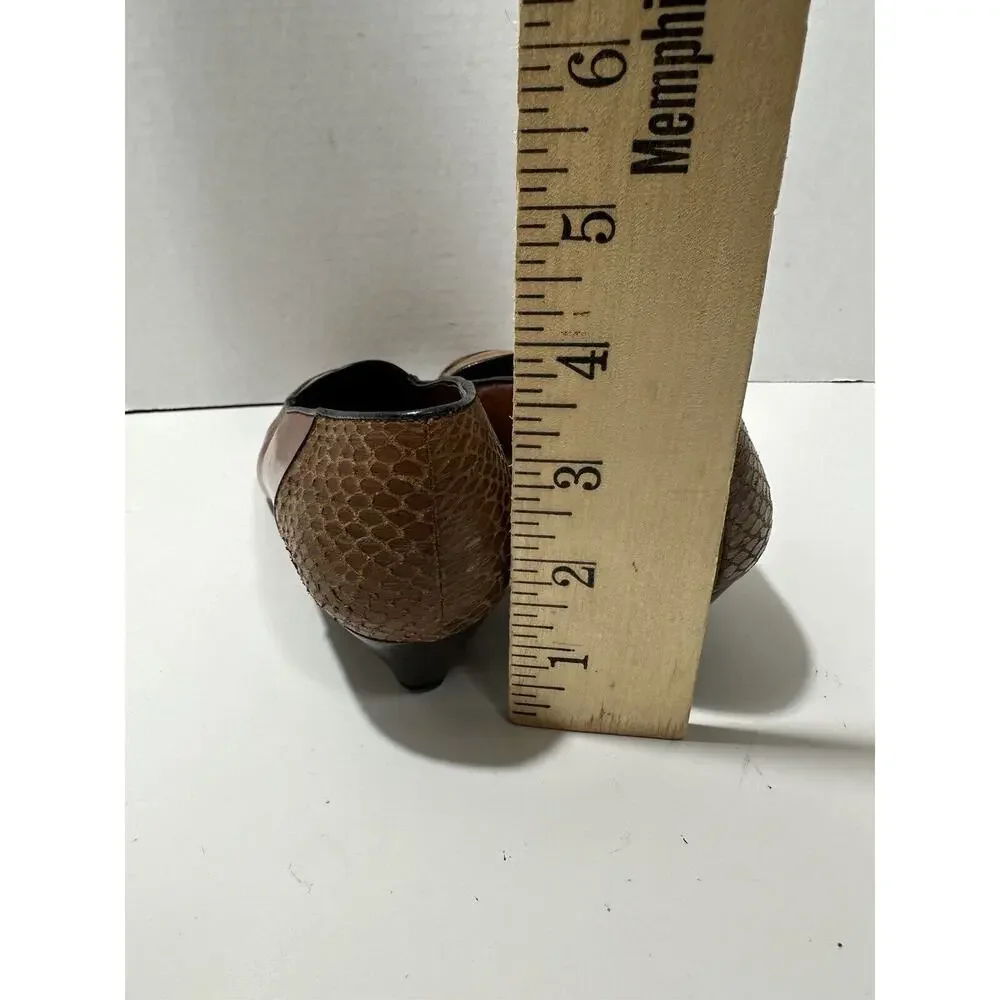Martinez Valero Shoe Women‎ Pumps Brown Suede Leather Heels 8 Spain Vintage 80’s